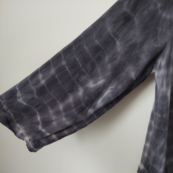 Cloth and Stone Anthropologie Gray Tie Dye Print Drawstring Tie Romper Size M - Picture 4 of 11